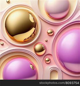 Abstract background with gold, purple, pink geometric shapes. Creative colorful web banner. 3D. Abstract background with geometric shapes, pink, purple and gold colors. 3D