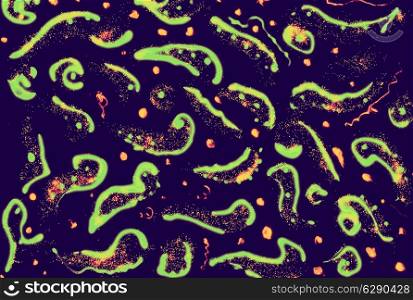 Abstract background with luminescent stains