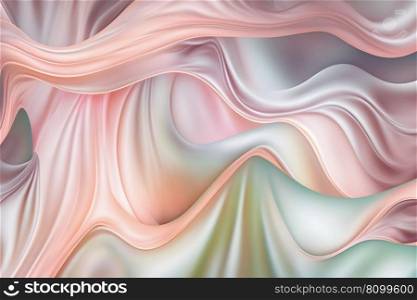Abstract background with pastel colored satin fabric. Neural network AI generated art. Abstract background with pastel colored satin fabric. Neural network AI generated