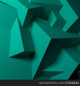 Abstract background with realistic overlapping green cubes