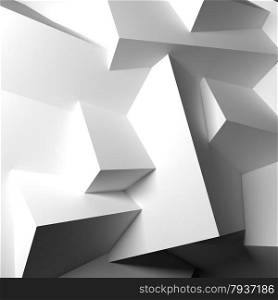 Abstract background with realistic overlapping white cubes