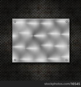 Abstract background with shiny metal plate on a grunge background&#xA;