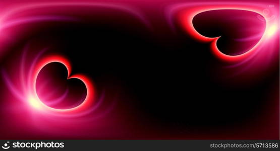 Abstract background with smooth lines and a heart symbol. illustration