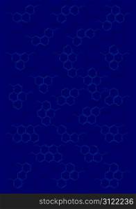 Abstract background with structural chemical formulas of benzene rings