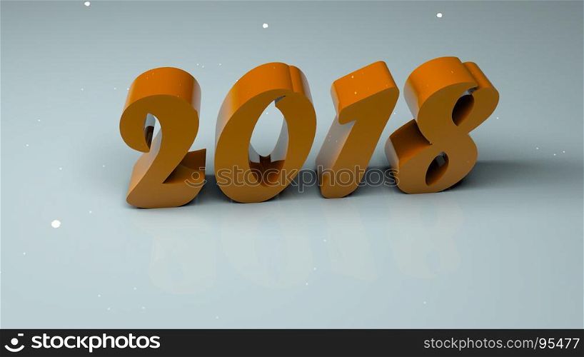 Abstract background with three-dimensional 2018 numbers. Abstract background with three-dimensional 2018 numbers. 3d rendering