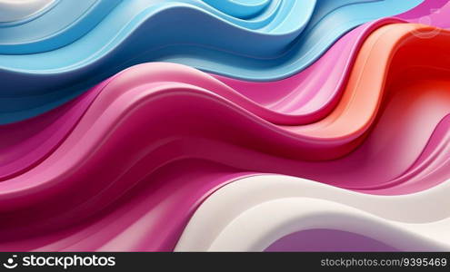 Abstract background with wavy lines 3d, generative ai