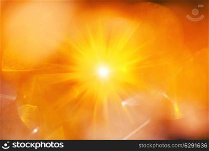 Abstract background with yellow light spots with sunshine