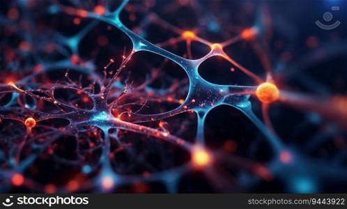 Abstract backgrounds of neurons working inside brain, neuron link Neurons and synapse like structures depicting brain chemistry on human