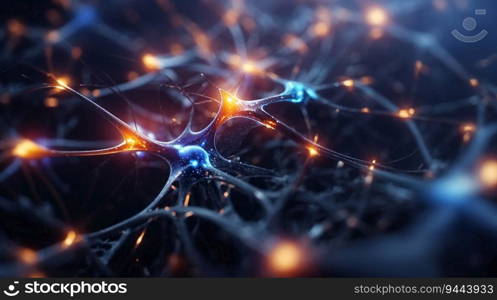 Abstract backgrounds of neurons working inside brain, neuron link Neurons and synapse like structures depicting brain chemistry on human