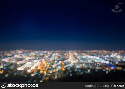 Abstract, Beautiful Bokeh landscape of city at night, Bokeh light and blur city sunset