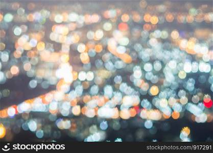 Abstract, Beautiful Bokeh landscape of city at night, Bokeh light and blur city sunset