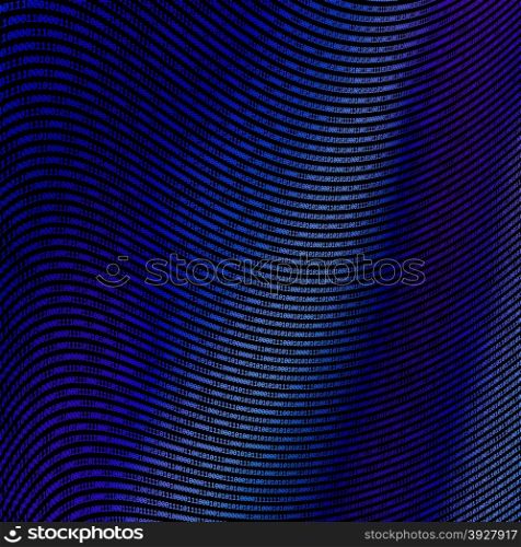 abstract binary code on blue digital screen
