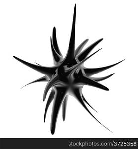 Abstract black 3D design element isolated on white background.