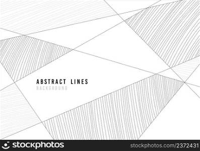 Abstract black and gray lines pattern decorative template artwork. Overlapping well organized isolated objects layers background.