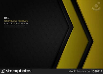 Abstract black and yellow tech design decoration backgroune. Use for poster, template, artwork, ad. illustration vector eps10