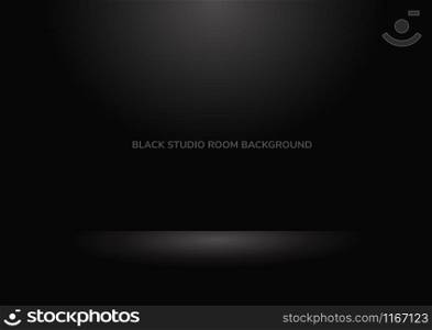 Abstract black background Studio room backdrop well for background. Vector illustration