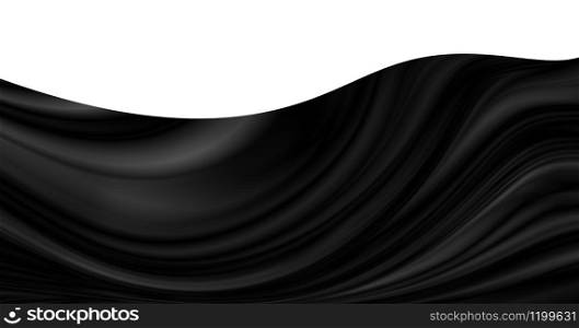 Abstract black cloth isolated on white background with copy space