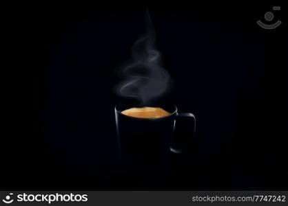 Abstract Black Cup of Espresso Coffee Concept 