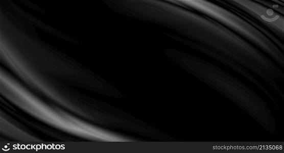 Abstract black fabric background with copy space 3d illustration