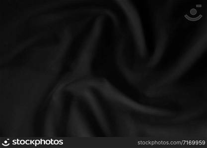 Abstract Black fabric texture background, luxury cloth or liquid wave