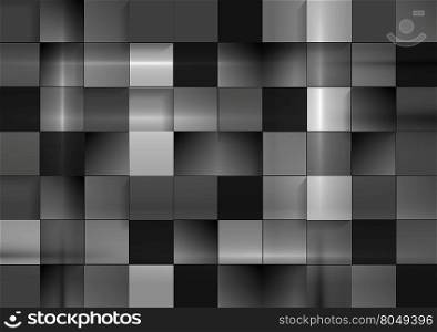 Abstract black futuristic squares background. Abstract black futuristic squares background. Dark grey monochrome geometric squares design