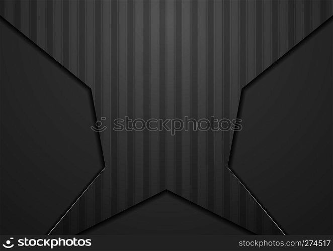 Abstract black geometric concept striped design