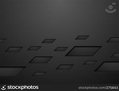 Abstract black geometric technology graphic background. Abstract black geometric technology background