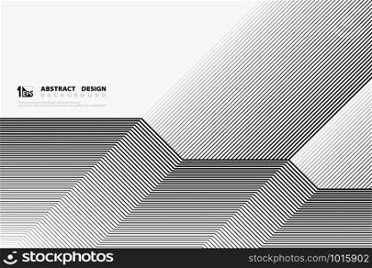 Abstract black line tech decoration for artwork cover background. You can use for presentation, annual report, ad, poster. illustration vector eps10