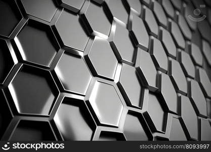 Abstract black metallic polygonal mosaic background. Luxury design with hexagon pattern. AI. Abstract black polygonal mosaic background with hexagon pattern. AI