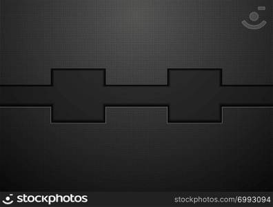 Abstract black monochrome technology corporate design. Abstract black technology concept design