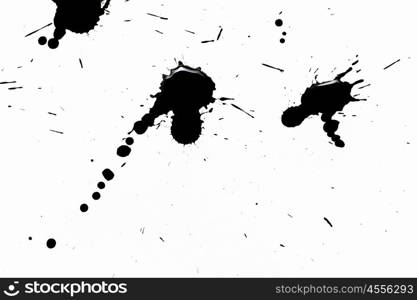 Abstract black splashes. Abstract image with splashes of black paint on white background