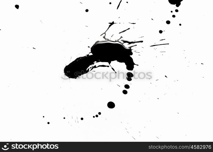 Abstract black splashes. Abstract image with splashes of black paint on white background