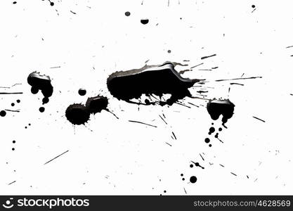 Abstract black splashes. Abstract image with splashes of black paint on white background