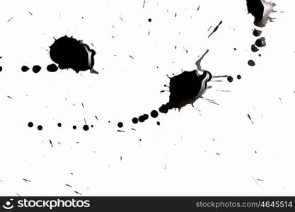 Abstract black splashes. Abstract image with splashes of black paint on white background