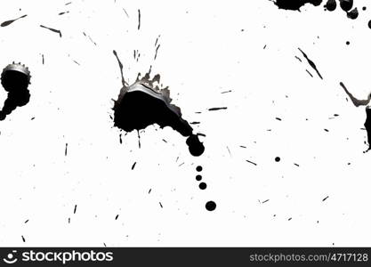 Abstract black splashes. Abstract image with splashes of black paint on white background