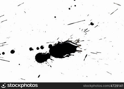 Abstract black splashes. Abstract image with splashes of black paint on white background