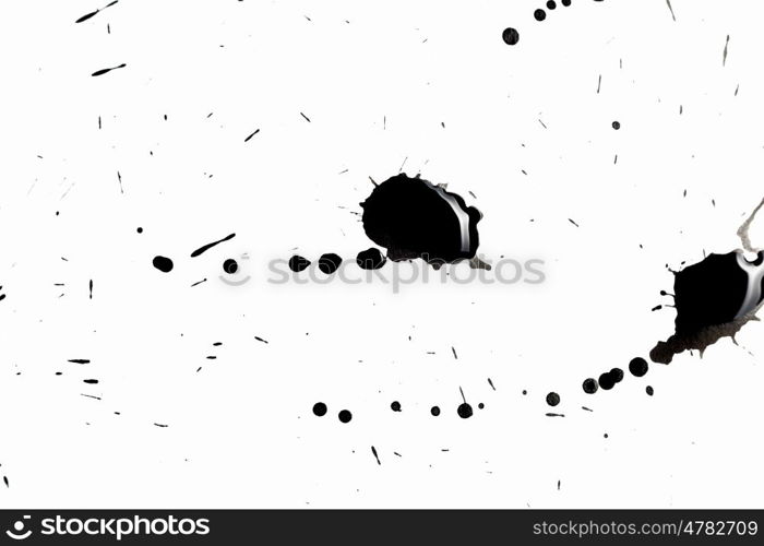 Abstract black splashes. Abstract image with splashes of black paint on white background