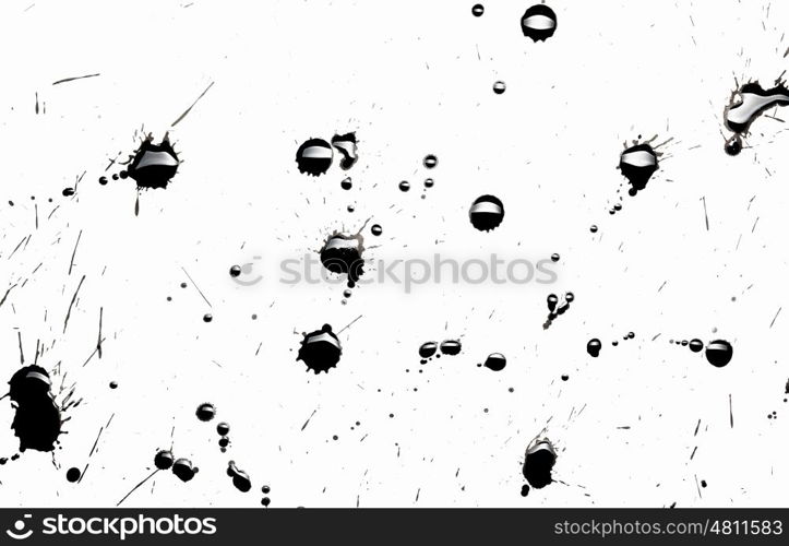 Abstract black splashes. Abstract image with splashes of black paint on white background