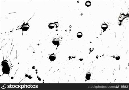 Abstract black splashes. Abstract image with splashes of black paint on white background