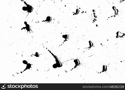 Abstract black splashes. Abstract image with splashes of black paint on white background