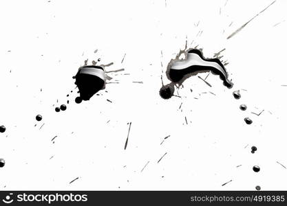 Abstract black splashes. Abstract image with splashes of black paint on white background