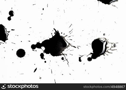 Abstract black splashes. Abstract image with splashes of black paint on white background