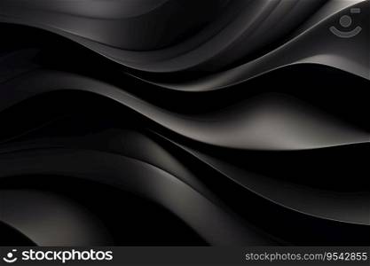 abstract black wave background is perfect for any creative project. The closeup of the glossy surface captures the light and movement of the wave, creating a stunning visual effect. Generative AI