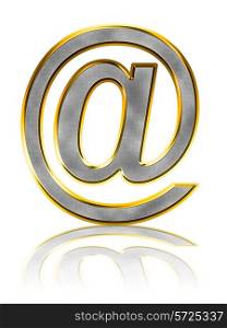 Abstract bling e-mail symbol on white with reflection