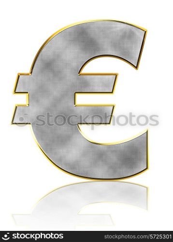 Abstract Bling Euro Symbol on white with reflection