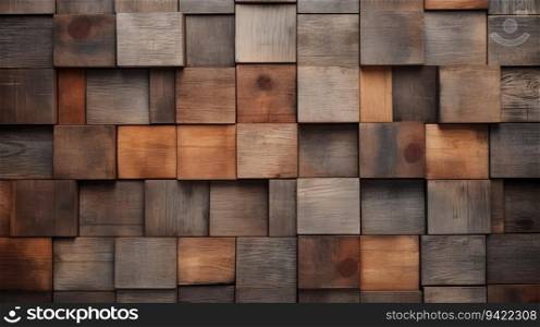 Abstract block stack wooden 3d cubes, rustic wood texture for backdrop. Generative AI. Abstract block stack wooden 3d cubes, rustic wood texture for backdrop