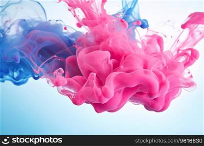 abstract blue and pink colors smoke explosion on a white background, website backgrounds, print designs, and social media posts. Generative AI