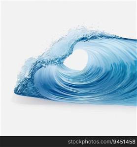 Abstract blue and white wave background. AI Generative