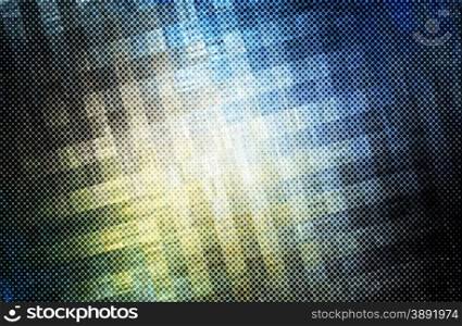 abstract blue background and digital wave with square style