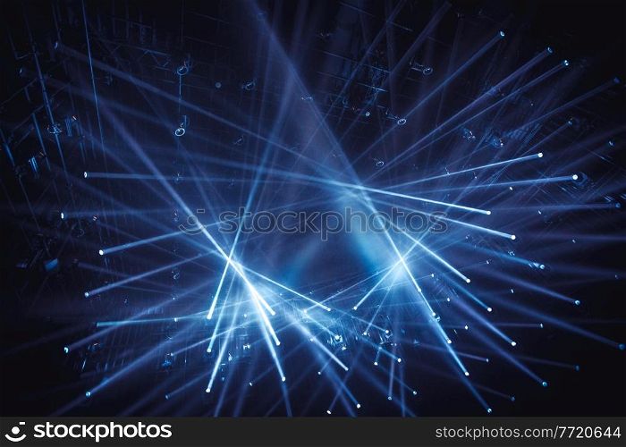 abstract blue background of light show. abstract background of light show